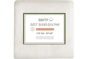 RRKTP Quilt Batting Crib Size 45"x 60",80/20 Cotton Poly Batting for Quilting,All Season Batting for Craft,Warm Soft Natural Cotton Batting for Baby Quilts & Quilting Supplies