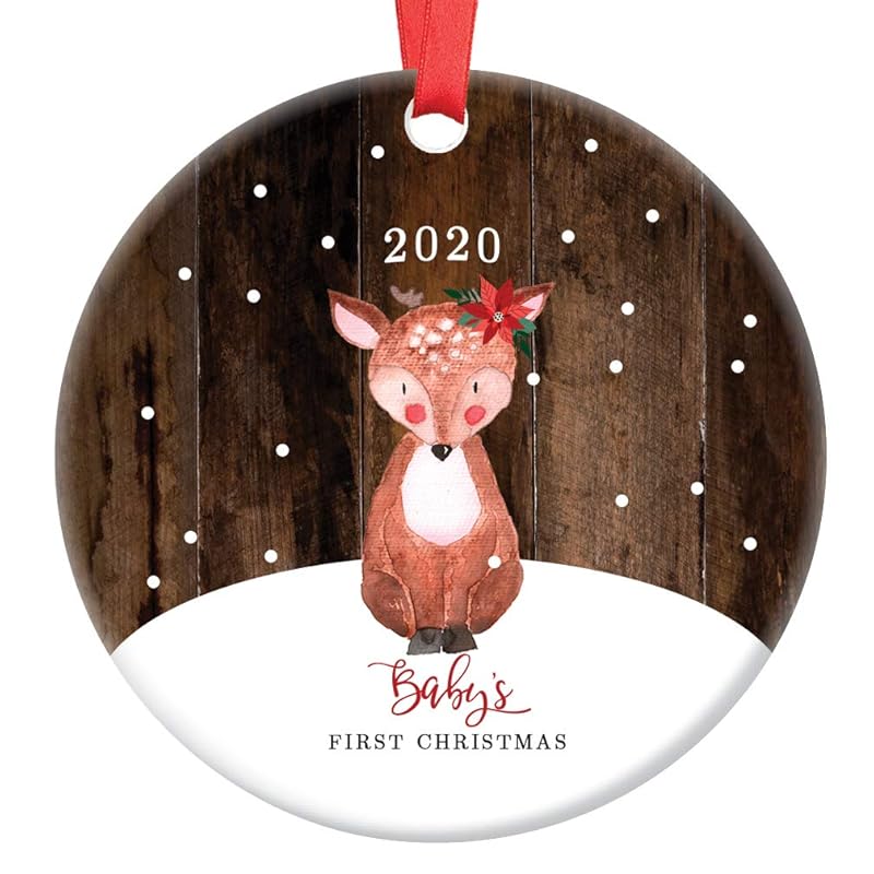 Watercolor Penguin Newborn 1st Christmas Babys First Christmas Ornament 2020 Personalized Gender Neutral Christmas Gift For Baby Girl Or Boy 3 Flat Circle Ceramic Ornament Gold Silver Ribbon Handmade Products Ornaments