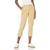 Amazon Essentials Women's Mid-Rise Slim-Fit Stretchy Cropped Tapered Leg Khaki Pants (Available in Plus Size)