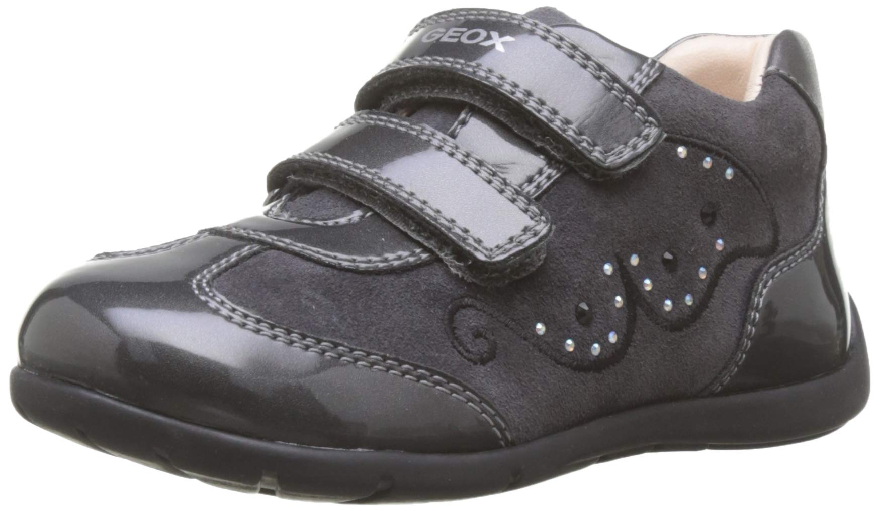 Geox Girls Kaytan B9451A Sneakers, Grey (Dk Grey C9002), 5 UK