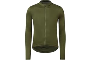 RISESBIK Men's Long Sleeve Cycling Jersey Zipper Pocket Lightweight Aero Race Fit Pro Road Bike, UPF 50+ Biking Cycling Shirt
