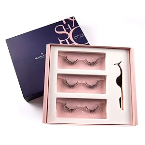 Arison 3D Eyelashes Kit False Fake Lashes 3 Pair Package with Tweezer Set Wispy Strips Silk Reusable Handmade Long Fur Soft Dramatic Natural Look for Women Makeup(LW-29)