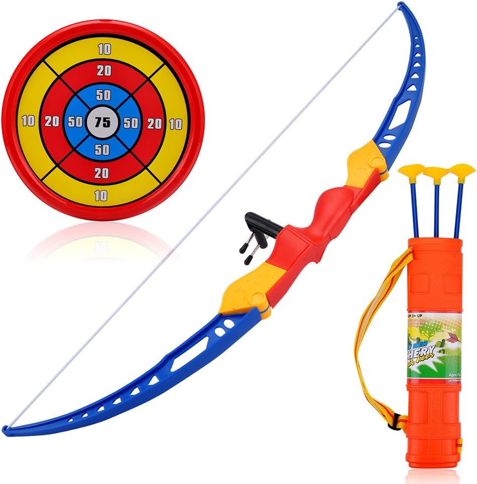 AVIMABASICS Kids Archery Bow and Arrow Toy Set with Target Outdoor Garden Fun Game