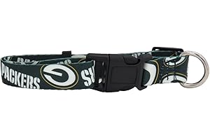 Littlearth NFL Unisex Pet Collar - NFL Team Pet Collar - Colorful Overall Pattern - Polyester - Officially Licensed Team Graphics