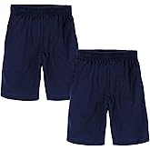 Hanes Boys Jersey Shorts Pack, 2-Pack, Cotton Shorts for Boys with Pockets, Pull-On Shorts
