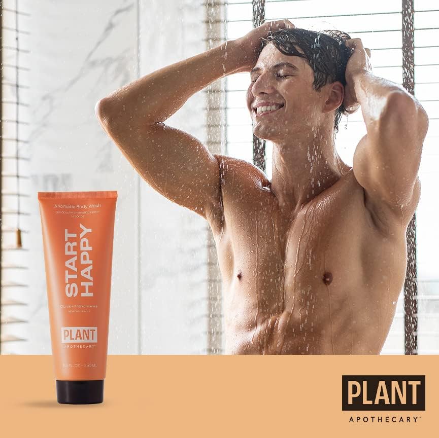 Plant Apothecary Start Happy Natural Moisturizing Body Wash - Citrus Aromatherapy Body Wash for Women and Men with Bergamot and Vitamin C - 8.4 fl oz