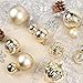 KI Store Champagne Christmas Balls 34pcs 1.57-Inch Small Christmas Tree Decoration Ornaments for Xmas Tree Holiday Wreath Garland Decor Ornaments Hooks Included