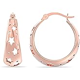 LeCalla 925 Sterling Silver Hoops Earrings | Women's Earring For Birthday Gift | Lightweight CZ Filigree Hoop Earrings for Women Jewelry