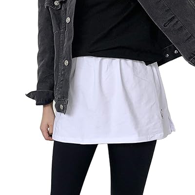 Buy Women S Adjustable Layering Fake Top Lower Sweep 2 Pieces Shirt Hemline Skirt Half Length Splitting Undershirt Online In Turkey B08qhsxclw