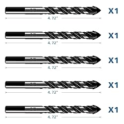 5-Piece 3/8“ Masonry Drill Bits for Tile Glass