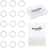 BEADIA Silver Plated Jump Rings Non Tarnish 6mm 400pcs for Jewelry Making Findings