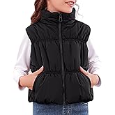 Imily Bela Girls Puffer Vest Stand Collar Sleeveless Warm Jacket Cute Outerwear With Pockets 7-14 Years