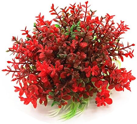 Artificial Plastic Plant Decoration Aquarium Decoration Medium-sized (5.1 inches) Hiding spot for Fish (Red)