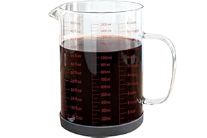 NCnnwovf 1500ml/6 Cup Measuring Cups with Silicone Boot,Liquid Measuring Cup for Flour,Oil,Milk,Coffee,Juice