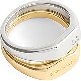 COACH Jewelry Women's Signature Signet Duo Ring Set