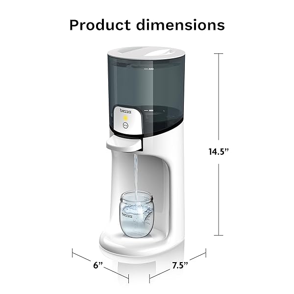BABY BREZZA INSTANT BABY BOTTLE WARMER – FAST WATER WARMER INSTANTLY DISPENSES 24/7 IN 3 TEMPERATURES, WHITE