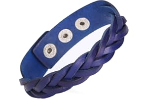 CCBFY Genuine Leather Bracelet Braided Sporty Wide Wristband Punk Jewelry for Men Women