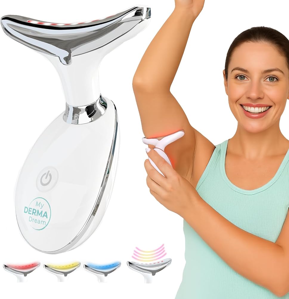 MyoGlow Arm Sculpting Device, LED Red Light for Face, Neck, Arms, Legs | My Derma Dream, 3 Brightness Settings, Sonic Vibrati