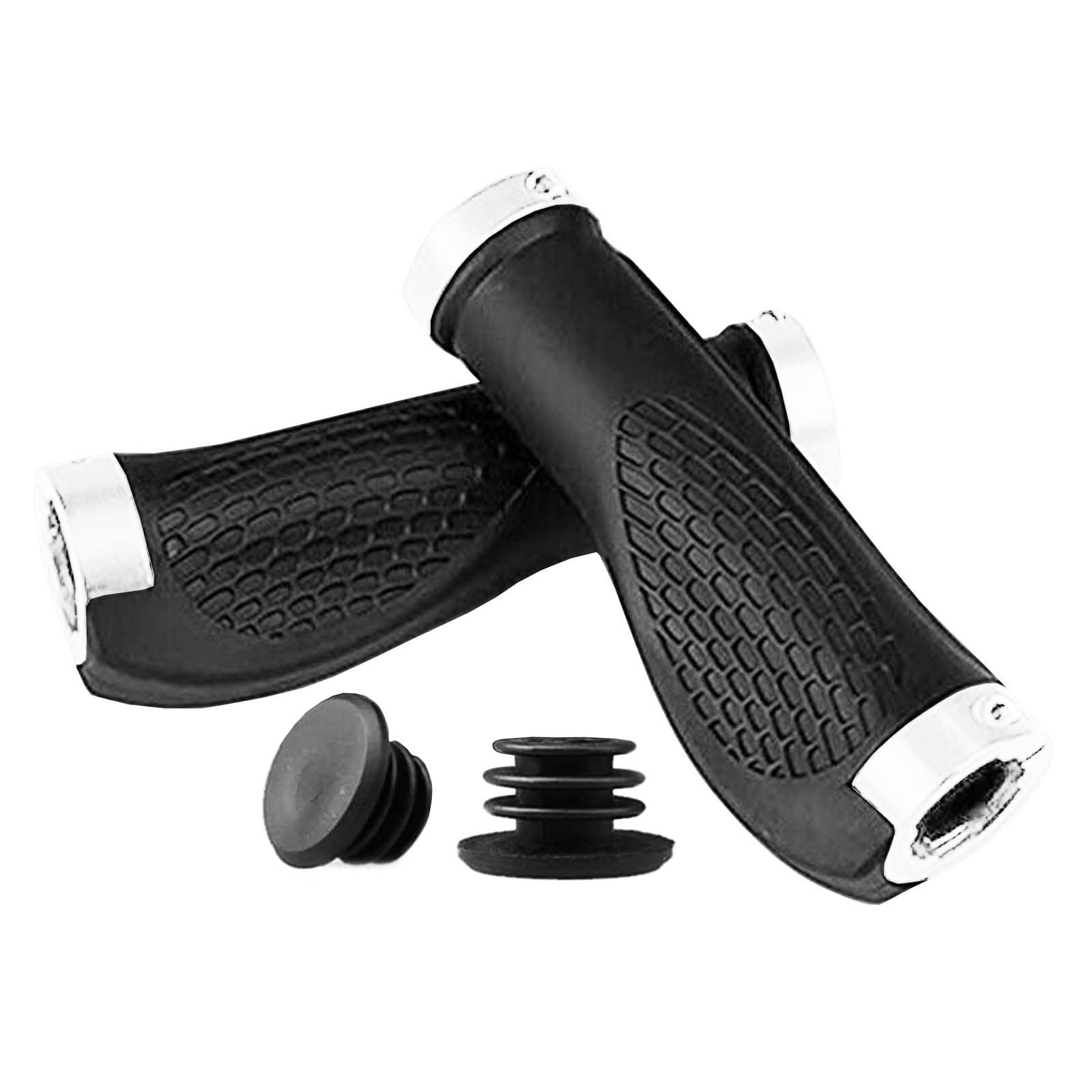 Gemx 22mm Bike Grips with Double Lock Aluminum Clamps (1 Pair) ‒ Universal Anti-Slip Handlebar Grips with Ergonomic Design & Soft Rubber ‒ Mountain Bike Grips Ideal For BMX, MTB & Scooter