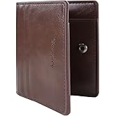 WishLotus Slim Wallet for Men, Bifold PU Leather Credit Card Holder with Built-In Compartment Front Pocket Wallets for Men to Store 6 Cards and Cash (Coffee)