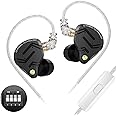 In-Ear Monitor IEM Headphones,KZ ZS12 PRO X 1DD 5BA Hybrid Wired Gaming Earbuds, KZ Earbuds Earphones, Best In-Ear Headphones with 2PIN Cable for Audiophile (Dark Black, Tunable