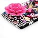 iPhone 6 Plus aCase, iPhone 6 Plus Case - Mavis's Diary 3D Handmade Bling Crystal Hot Pink Flower Sexy Lips Lipstick Colorful Shiny Glitter Sparkly Diamond Rhinestone Sliver Rive