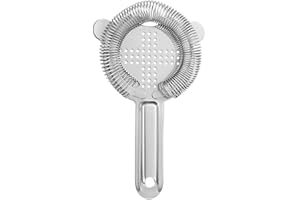 Txibikn Stainless Steel Cocktail Strainer - Professional Bar Tool for Bartenders and Mixologists with 100 Wire Spring for Hom