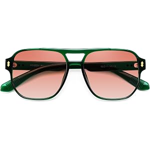 FEISEDY Vintage Aviator Sunglasses for Women & Men, Polarized Lens | Retro Square Sun Glasses Womens, Cute 70s Shades for Men