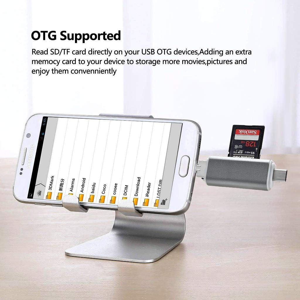 SD Card Reader 5-in-1 OTG Card Reader USB 2.0, Type-C / USB 2.0 / Micro USB Adapter for SD SDHC, SDXC, Micro SD, Micro SDHC - Image 4