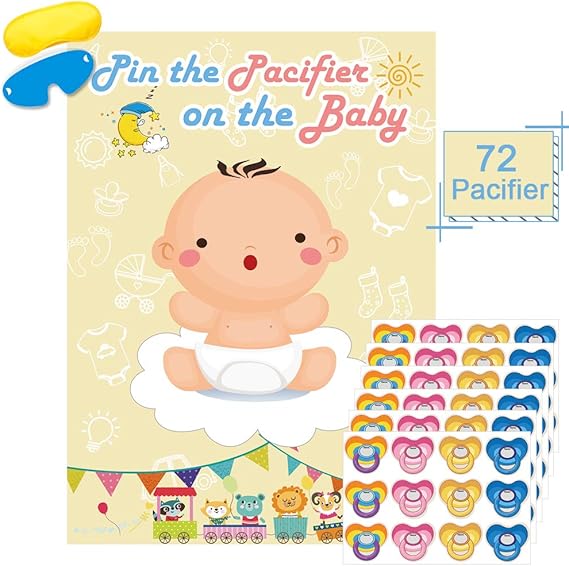 Pin The Pacifier On The Baby Game Large Baby Poster Games for Baby