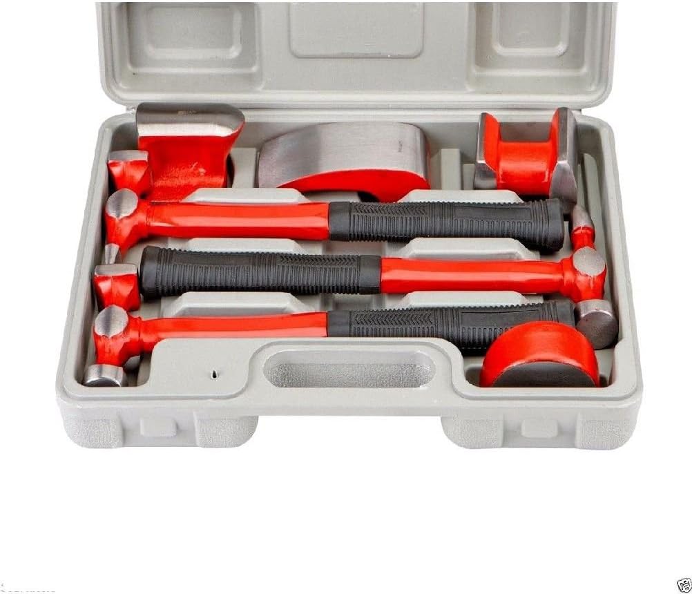 7 PC HAND CAR AUTO BODY WORK HAMMER AND DOLLY FENDER TOOL DENT REPAIR
