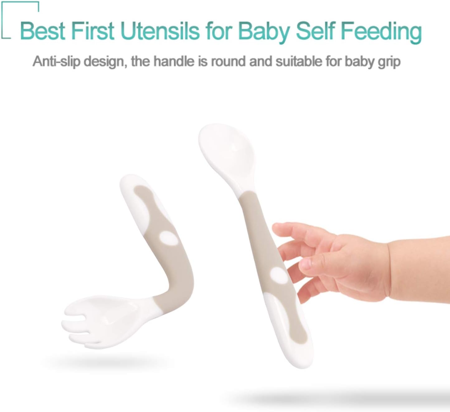 Qshare Cuilleres A Ustensiles Pour Bebe Avec Travel Safe Cuilleres Dapprentissage Parfaites Pour Lauto Alimentation Facile A Tenir Cuillere De Formation Pour Bebe Avec Fonction Bendable Le Repas De Bebe Bebe Puericulture