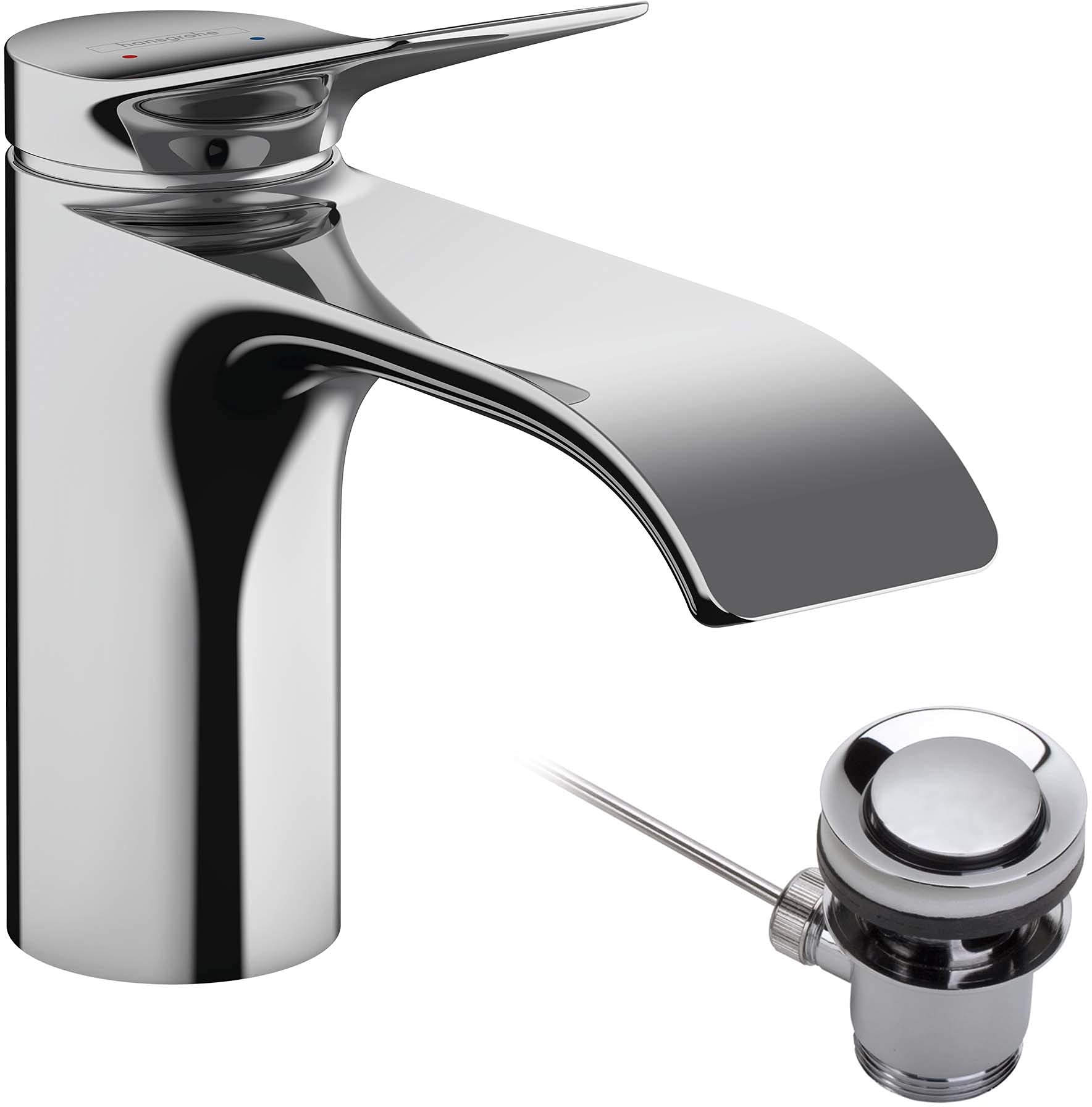 Hansgrohe Vivenis Washbasin Faucet With Spout Height 80 mm, Pull Rod, Water-Saving, Chrome, Free-Standing