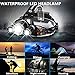 Neraon LED Headlamp 6000 Lumens, Zoomable 4 Modes LED Headlight USB Rechargeable, Waterproof Headlamp for Running Hiking Camping