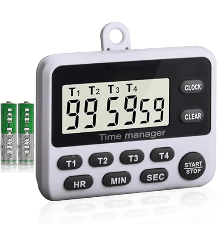 Amazon.com: XREXS 4-Channel Digital Kitchen Timer Clock with Large