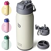 BOTTLE BOTTLE 16 oz sports water bottle stainless steel insulated kids water bottle with straw and pills holder for gifts and school（ gray）