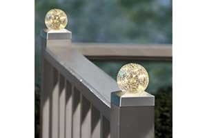 SUNNYPARK 2PK Solar Post Cap Lights -Waterproof Outdoor Cap Lights for Deck, Fence, Patio, LED Garden Decorative Lights for Wooden or Vinyl Posts - Warm White