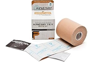 Kinesio Taping - Elastic Therapeutic Athletic Tape Tex Gold FP - Beige – 3in. x 5m Roll