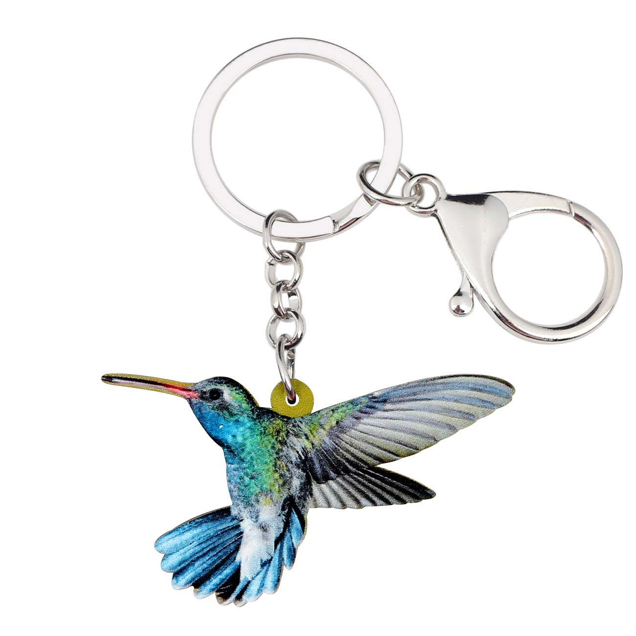BONSNY Arylic Metal Hummingbird Keychains For Women Girls Gifts Car Purse Birds Pendant Charms (Green)