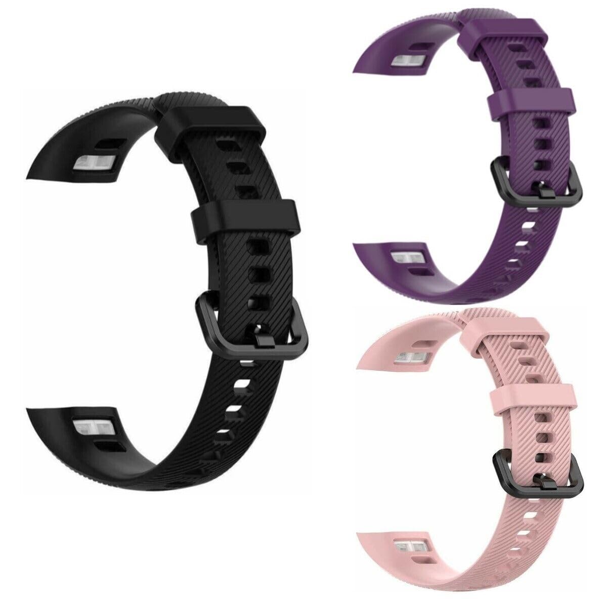 Panda Bobo For Huawei Honor Band 4/5 Wrist Watch Replacement Silicone Sport Watch band Strap (Pack B - 3 Straps)