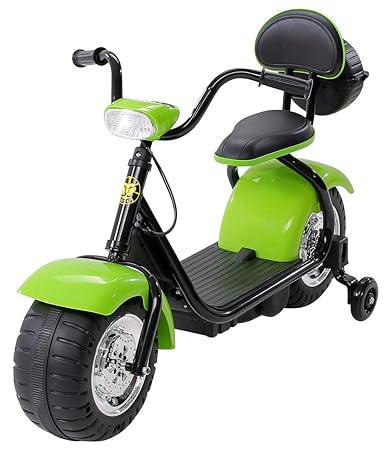 Actionbikes Motors Kinder Elektromotorrad Harley Scooter BT306 - 15 Watt Motor – Weichgummiring Reifen (Grün)