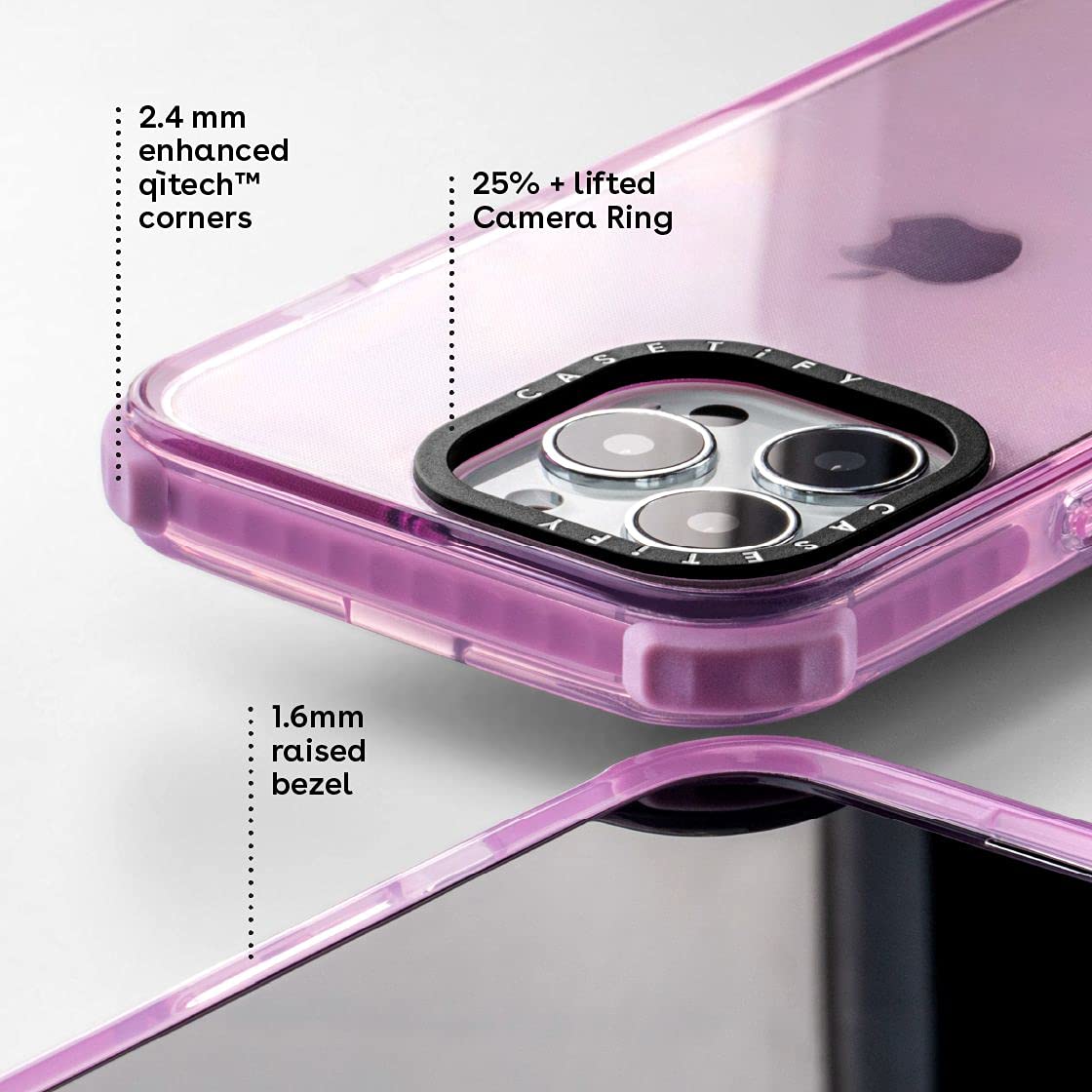 CASETiFY Ultra Impact iPhone 13 Pro Max Case [9.8ft Drop Protection] - Clear Black