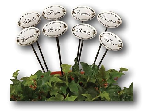 Patio, Lawn & Garden Red Tail Crafters Oval Top 08in Engraved Flexibrass Acrylic Herb Garden Stakes Plant Markers Copper Gardening