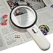 Number-One 10X LED Lighted Magnifier, Handheld Magnifying Glass Illuminated Lens with 12 Lights, 80mm Large Viewing Mirror