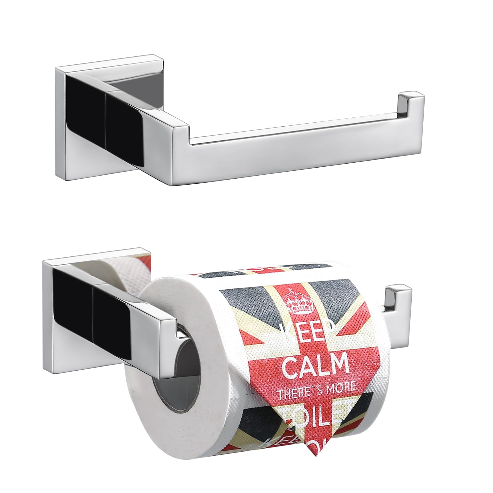 TURS Towel Ring Contemporary Style Stainless Steel 304 Chrome Bathroom Accessories (Towel Ring) (Toilet Paper Holder *2)