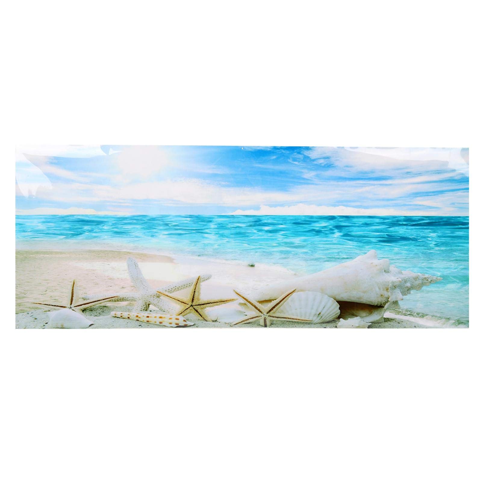 Landscape Decor no fading Fish Tank Decorative Poster, Sea Star Paintings Aquarium Background Sticker, PVC waterproof for Aquaridum Fish tank(61 * 41cm)