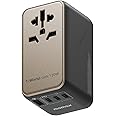 MOMAX Universal Travel Adapter, 120W GaN Fast International Power Adapter, 3 USB C & 1 USB A, Worldwide Travel Plug Adapter, All-in-One Worldwide Wall Charger for USA European UK AUS (Type C/G/A/I)