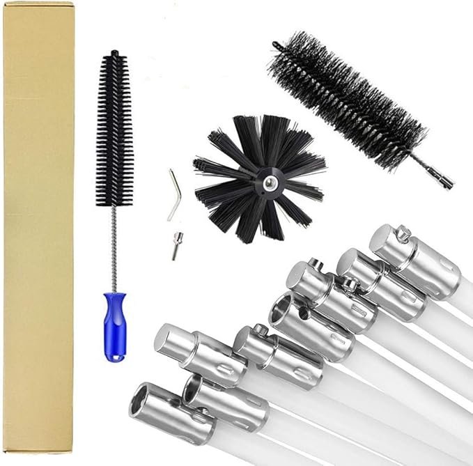 DECFLO 12FT Flexible Dryer Vent Cleaning Brush Kit Lint