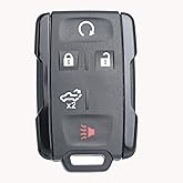 SUPALAND Keyless Entry Remote Start Control Key Fob Replacement Fits for Chevy Silverado GMC Sierra 1500 2500 3500 2019 2020 2021 2022 2023 M3N-32337200 Chrome 84209236 Tailgate Button