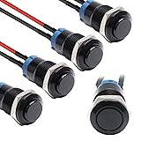 STARELO 5pcs 12mm Latching Push Button Switch Black